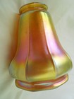 Antique Steuben Gold Aurene Iridescent Squash Blossom Art Glass Lamp Shade