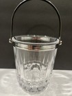 Vintage Small 5 3 4  Crystal Ice Bucket With Handle