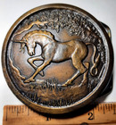 Vintage 1976 Indiana Metal Craft Unicorn Belt Buckle Dege Designs High Grade