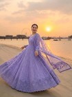 Embroidered Georgette Anarkali Gown Set With Dupatta   Bottom Party Wear Dress