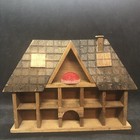 Vintage Thimble Display With Pin Cushion House Box Wall Hanging Holds 10 Wood