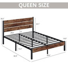 Fluest Queen Bed With Headboard And Footboard  Under Queen  Retro Brown