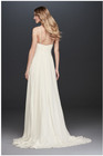 Nwt Satin Ruched Bodice Chiffon A-line Wedding Dress Size 4 David s Bridal