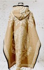 Mexican Poncho Calendario Azteca With Hoodie Size Fits All Sarape Double Sided