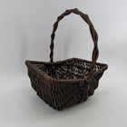 Vtg 19th-century French Wicker Harvesting Basket W  Handle  Home Decor  tm225