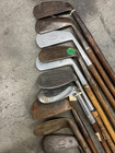 10 Vintage Antique Gold Clubs Wooden Shafts