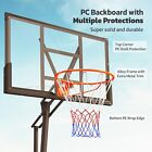 10ft Portable Basketball System Adjustable Hoop Backboard Angled Pole Teen adult