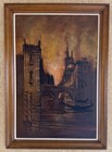 Vintage Mcm Van Gaard Landscape Painting Mid Century Modern Art Signed 60s Frame