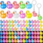 100 Pcs Luminous Mini Duck Keychains Glow In The Dark Resin Duck 3d Tiny Jesus