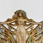 Art Nouveau Cast Iron Woman Flowing Hair Book Rack End Piece 8x6 Inch Antique