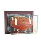 New Wall Mounted Football Display Case Glass Uv Black Molding Free Shipping