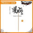 Gygyl 24 Pcs Halloween Cupcake Toppers  Glitter Boo Spider Web Bat Cupcake Picks