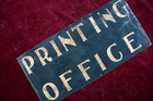   Antique Tin Printing Office Advertising Sign Gilded Gold Pre 1920 Original   