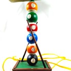 Pool Table Lamp Billiard Que Stick Balls Vintage 2004 Orion s Game Room Light