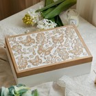 Wooden Keepsake Box - Decorative Wood Boxes With Hinged Lid design  10 24  W
