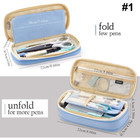 Large Zip Pencil Case Pen Box School Stationery Cosmetic Makeup Pouch Zipper Bag