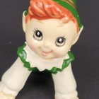 Vintage Lefton Green Pixie Elf Ceramic Figurine Christmas Decoration Korea