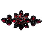 Antique Bohemian Rose Cut Garnet 800 Silver Brooch Trombone Clasp