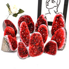 300g  Rare Red Geode Phantom Cluster Mineral Specimen Crystal Decoration