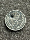 1902 Threepence England Coin 3 Pence 3 P  925 Silver Great Britain Coin Holed