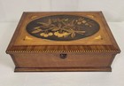 Antique Handcrafted Wood Inlay Sewing work Box From 1882   With Provenance  