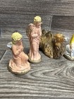 Vintage Plaster Cast Nativity Set Made In Italy Hand Painted 4  Christmas