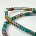 Blue Hearts Chevrons Striped Venetian Trade Beads