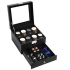 3 6 8 10 12 24 Slots Pu Leather Watch Box Organizer Jewelry Display Storage Case