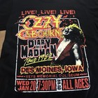 Ozzy Osbourne Diary Of A Madman Tour Distressed Look Replica T-shirt Sz Medium