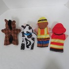 4 Melissa   Doug Hand Puppets  Fireman - Carpenter - Horse - Cow