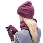 Knitted Comfy Soft Beanie Hat Adult Scarf Gloves Womens And Mens Winter 3pcs set