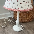 Vintage Ladybug Kids Table Lamp Ladybug Bee Flower Print Gingham Trim Nursery