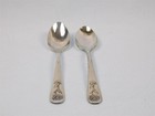 2 Antique Hotel Astor Nyc Silver Plated Stemmed Flower Demitasse Spoons