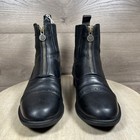 Ovation Tuscany Zip Paddock Black Leather Riding Boots Womens Size Us 6