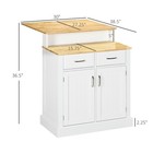 2-level Kitchen Island With Storage Cabinet  Butcher Block Countertop  Drawers