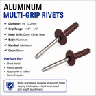 1 8  Brown Aluminum Pop Rivets - Up To 1 4  Grip Range   Multi-grip   300 Pack