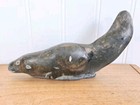 Vintage Inuit Carved Soapstone 6  Long Seal Signed