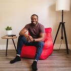 Big Joe Dorm Bean Bag Chair With Drink Holder And Pocket  Two Tone Red Smartm   