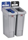 Rubbermaid Commercial Products Slim Jim Recycling Station 2-stream Landfill New 