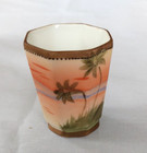 Antique Hand Painted Nippon Moriage Porcelain Toothpick Holder Sunset 2 25 