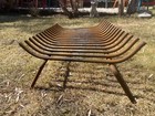 Antique Primitive Cast Iron Fireplace Grate Log Holder Wood Coal Burning Insert