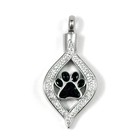 Pet Cremation Jewelry Pendant Urn Holds Ashes Paw Print Dog Cat Sparkle Crystals