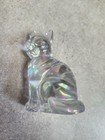 Iridescent Glass Sitting Cat Kitten 4  Figurine Paperweight