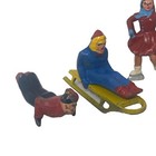 Rare Barclay Lead Winter Scene Sled Ski Skaters 8 Pieces Vintage Christmas