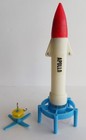 Apollo Rocket Moon Trek Motorized Flying Rocket Vintage Space Toy Hong Kong Box