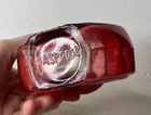 Vtg Red Glass Heart Shaped Vase Metal Wire Flower Frog Dome Lid Asp2004