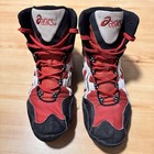 Used Rare Asics Intensity Black red white Men s Wrestling Shoes Size 13