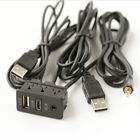 Usb Extension Cable Adapter Car Dash Flush Mount Aux Dual Usb Port Panel 150cm
