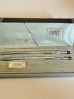 Vintage Silver Tone Cross 3501 Chrome Ball Pen   Mechanical Pencil Set In Box