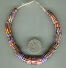 African Trade Beads Vintage Antique Venetian Old Glass Cane Drawn Green Hearts
